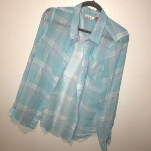 See through long sleeve button down